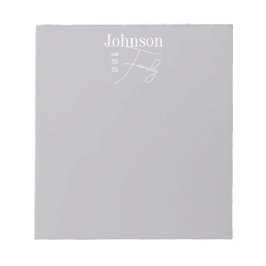 Bloco De Notas Nome da Família de Script Moderno Personalizado