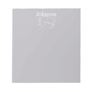 Bloco De Notas Nome da Família de Script Moderno Personalizado