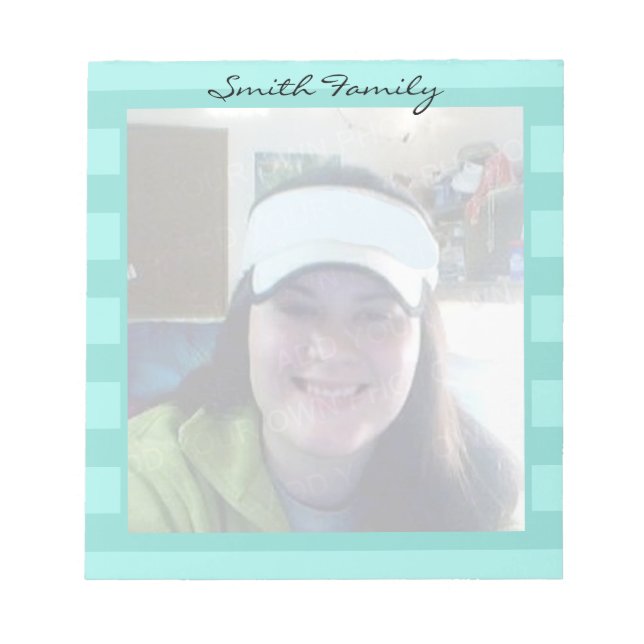 Bloco De Notas Nome da Família Personalizada de Foto (Frente)