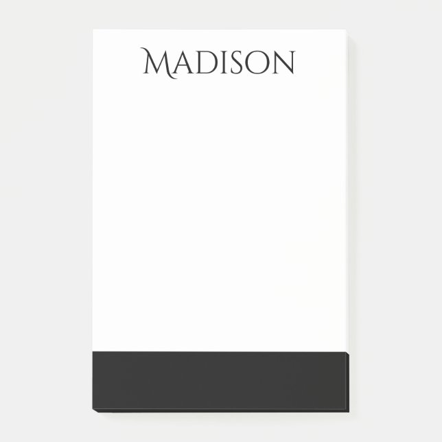 Bloco De Notas Nome da Limpeza Preta | Profissional clássico (Frente)