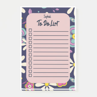 Bloco De Notas Nome da Lista do Groovy Retro Vintage Bohemian To