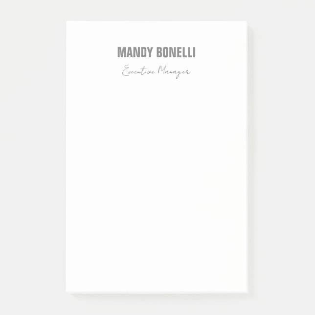 Bloco De Notas Nome de adição moderno e elegante profissional (Frente)