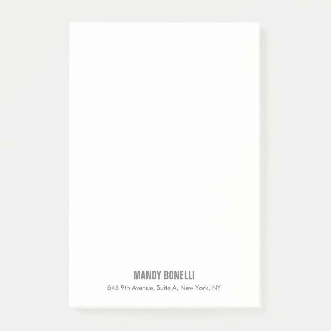 Bloco De Notas Nome de adição moderno e elegante profissional (Frente)