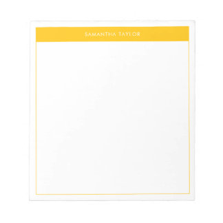 Bloco De Notas Nome de Borda Simples Amarelo Moderno