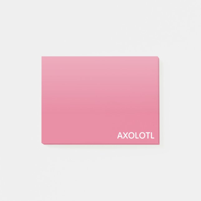 Bloco De Notas Nome de cor rosa Axolotl (Frente)