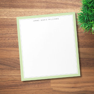 Bloco De Notas Nome de duas bordas verde claro minimalista