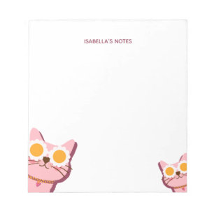 Bloco De Notas Nome de Gato de Cubo Personalizado