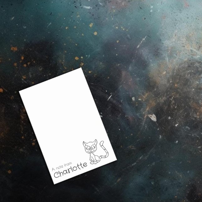 Bloco De Notas Nome de gato de desenho animado preto fofo (Criador carregado)