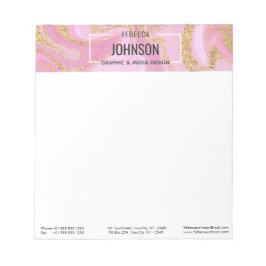 Bloco De Notas Nome de mármore Dourado rosa do Precioso moderno -