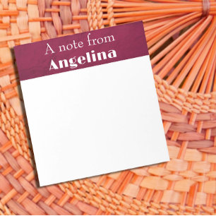 Bloco De Notas Nome de papel burgundy escuro amassado