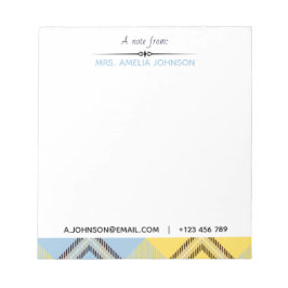 Bloco De Notas Nome de Script Moderno Personalizado Email Tel Xad