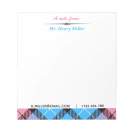 Bloco De Notas Nome de Script Personalizado Email Tel Xadrez Tart