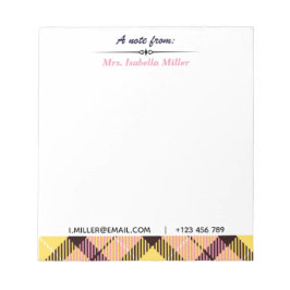 Bloco De Notas Nome de Script Personalizado Moderno Email Tel Xad