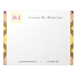 Bloco De Notas Nome de Script Profissional de na moda Monograma T