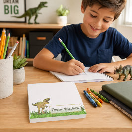 Bloco De Notas Nome de T-Rex Dinossauro Personalizado