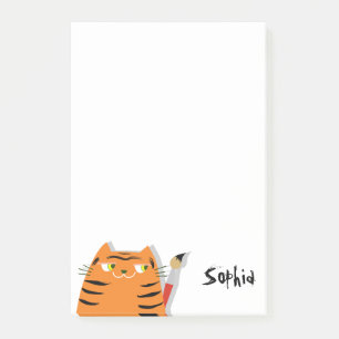 Bloco De Notas Nome Divertido de Gato Tigre