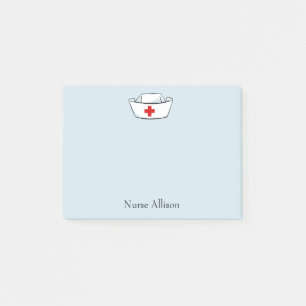 Bloco De Notas Nome do Boné 4x3 da enfermeira