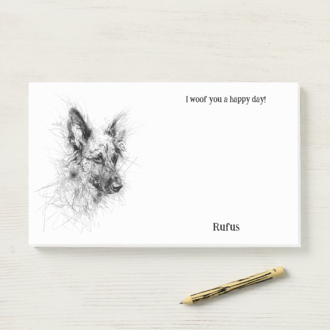 Bloco De Notas Nome do Cão Abstrato de Arte Australiano (Na mesa)
