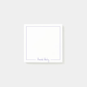 Bloco De Notas Nome do Cheio do Monograma Roxo Girly Light