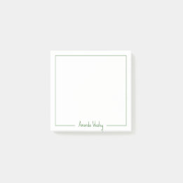 Bloco De Notas Nome do Cheio do Monograma Verde