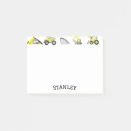 Bloco De Notas Nome do Despejo do Caminhão de Construção Amarelo-