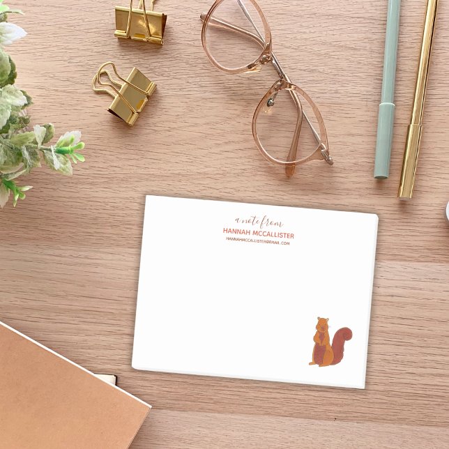 Bloco De Notas Nome do Esquilo Cónico e Nota de Contato (Criador carregado)