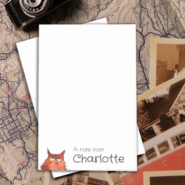 Bloco De Notas Nome do gato de desenho em laranja (Criador carregado)