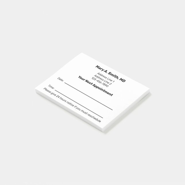 Bloco De Notas Nome do Médico **Lembrete da Sua Próxima Consulta* (Inclinado)