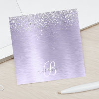 Nome do Monograma da Glitter de Prata Metálica Bru