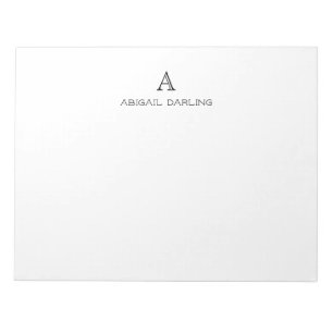 Bloco De Notas Nome do Monograma Tradicional