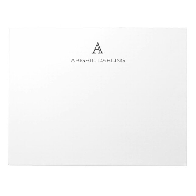 Bloco De Notas Nome do Monograma Tradicional (Frente)