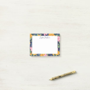 Bloco De Notas Nome do padrão floral abstrato moderno em rosa e a