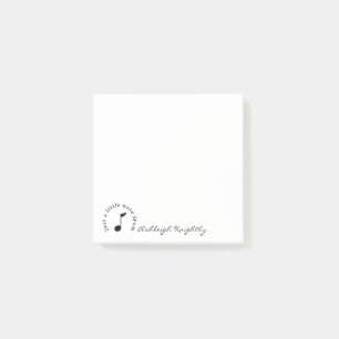 Bloco De Notas Nome do Script de Nota de Música Preto Personaliza