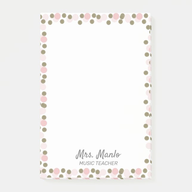 Bloco De Notas Nome do Script do Professor de Borda de Pontos (Frente)