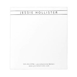 Bloco De Notas Nome e informações profissionais