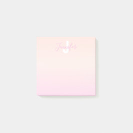 Bloco De Notas Nome e Monograma do Modelo de Gradação de rosas cl