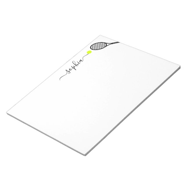 Bloco De Notas Nome Elegante de Bola de Racket Grande Personaliza (Inclinado)