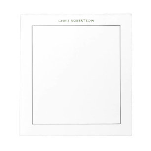 Bloco De Notas Nome em Caligrafia Preto Branco Personalizado