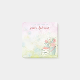 Bloco De Notas Nome floral da aguarela