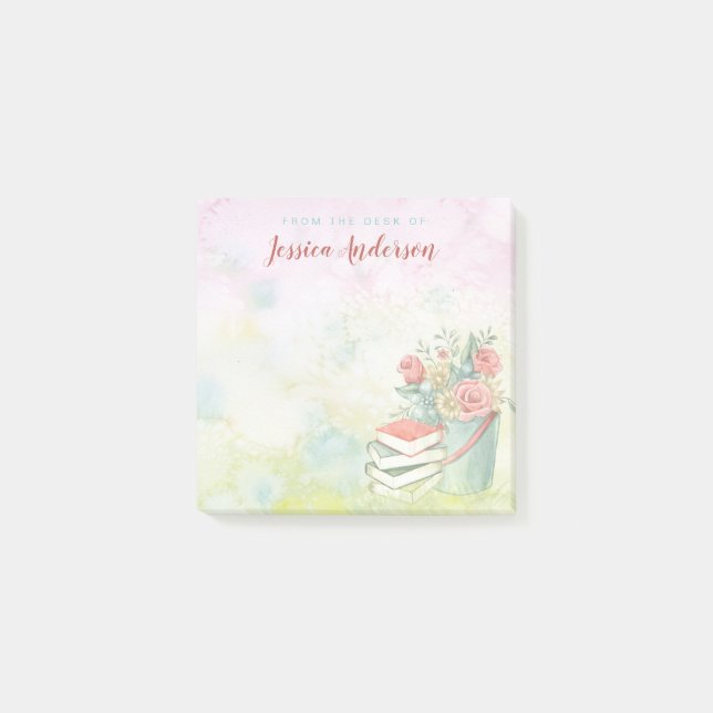 Bloco De Notas Nome floral da aguarela (Frente)