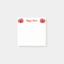 Nome Floral de Poppy com Aquarela