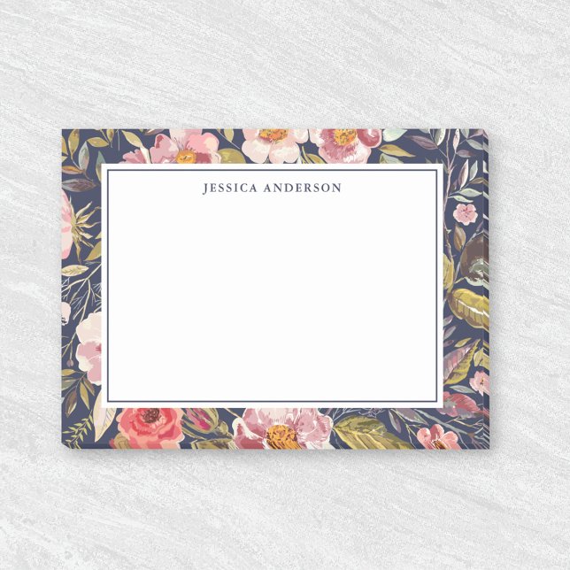 Bloco De Notas Nome Floral Personalizado Luscioso (Criador carregado)
