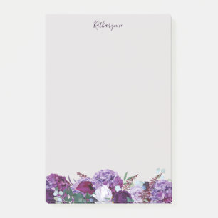 Bloco De Notas Nome Floral Roxo bonito