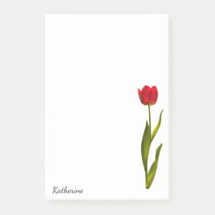 Bloco De Notas Nome - Fotografia Floral do Primavera Tulip Vermel