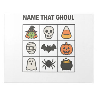 Bloco De Notas Nome Ícones de Jogo de Bingo de Halloween Fofo de 