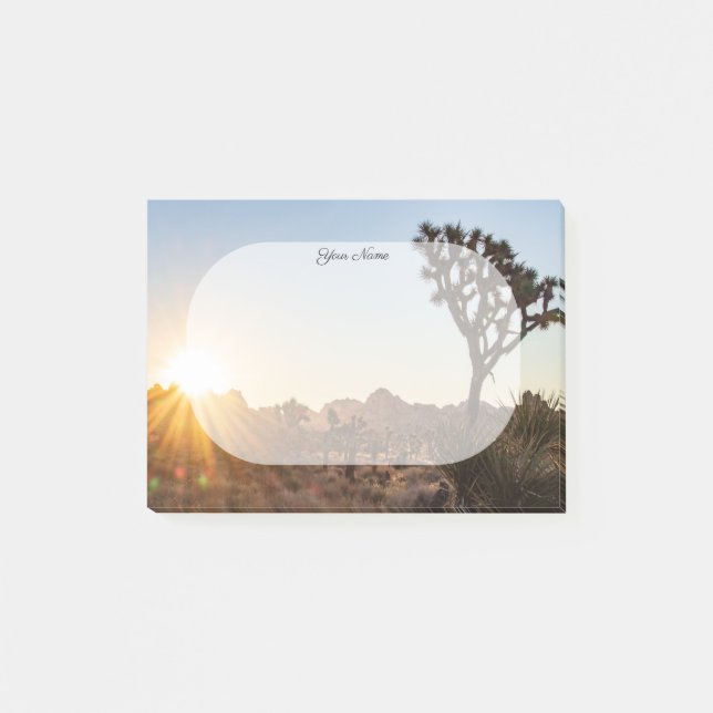 Bloco De Notas Nome Joshua Tree Nature Landscape Sunrise Souvenir (Frente)