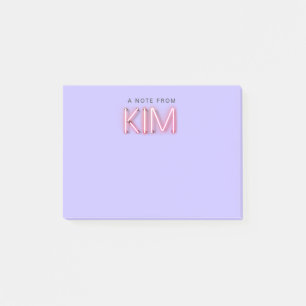 Bloco De Notas Nome Kim em luzes néon brilhantes