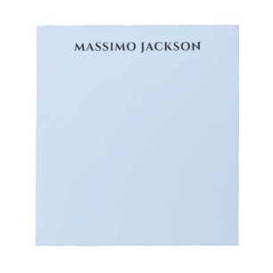 Bloco De Notas Nome minimalista moderno azul pálido profissional