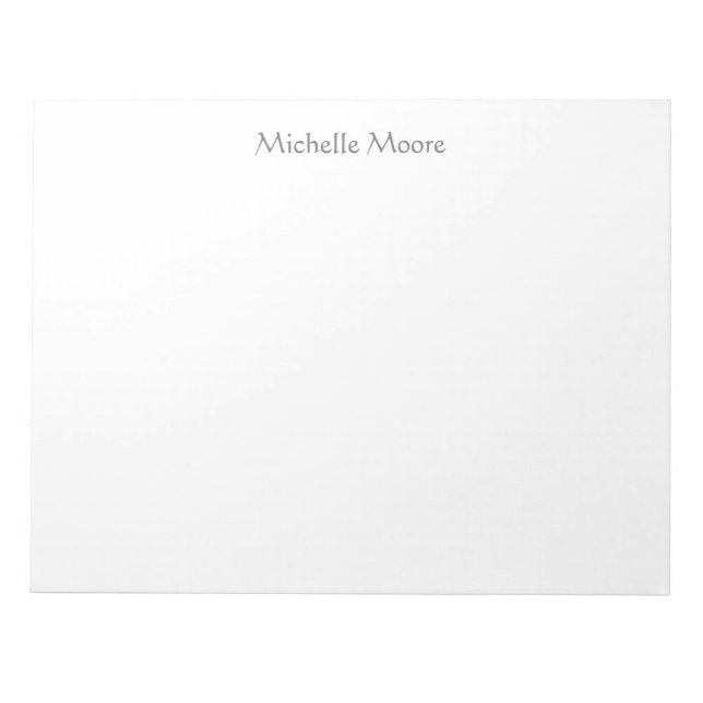 Bloco De Notas Nome Minimalista Moderno Personalizado Simples (Frente)
