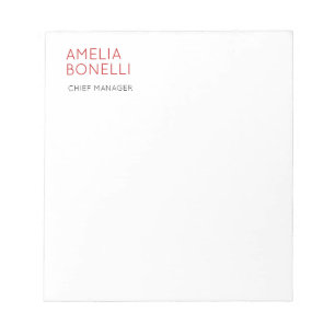 Bloco De Notas Nome Minimalista Moderno Profissional Casual Simpl